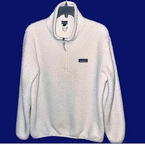 Patagonia white fleece quarter zip pullover